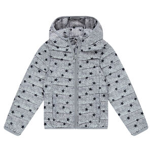 Anorak light*, impermeable y acolchado con capucha y bolsa de almacenamiento estampada 