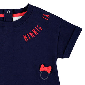 Vestido de manga corta con efecto 2 en 1 de estilo marinero con estampados Minnie ©Disney 