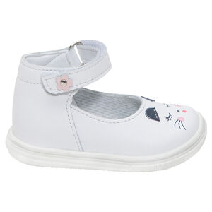 Merceditas de cuero con tira de velcro y estampado de gato  Main Merceditas de cuero con tira de velcro y estampado de gato