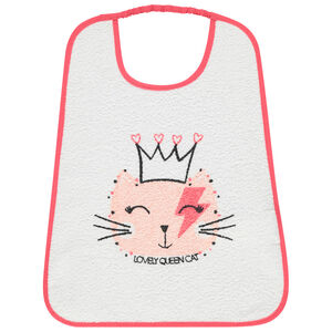Babero de rizo con estampado gato 