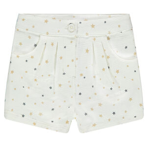 Pantalón corto trenzado de algodón con estrellas estampadas all over  Main Pantalón corto trenzado de algodón con estrellas estampadas all over