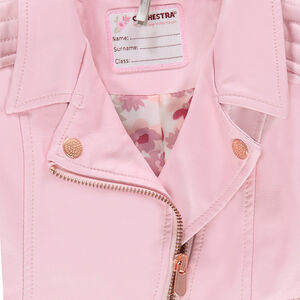 Perfecto de cuero de imitación rosa con bolsillos con cremallera  Main Perfecto de cuero de imitación rosa con bolsillos con cremallera