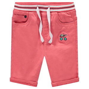 Bermudas de algodón teñido con cintura elástica 