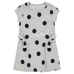 Vestido de manga corta de punto con lunares all-over  Main Vestido de manga corta de punto con lunares all-over