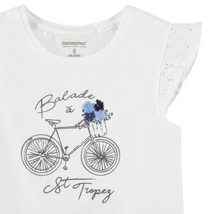 T-shirt manches courtes brodées et print St-Tropez 
