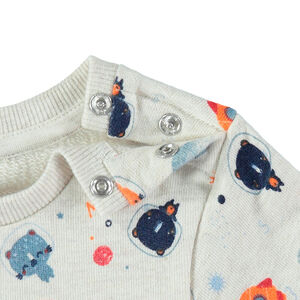 Sudadera de felpa con personajes estampados all-over 