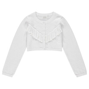 Júnior - Chaqueta de punto de fantasía con volante 