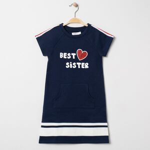 Robe en molleton à message et coeur pailleté pour enfant fille 