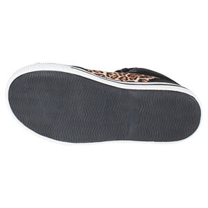 Zapatillas de deporte de caña alta con cordones con sujeción mediante elástico con leopardo US Marshall de color negro 