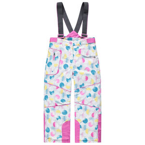 Pantalón de esquí de lunares de colores con tirantes desmontables y bolsillos 