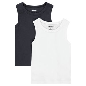 Pack de 2 camisetas de punto lisas sin mangas 
