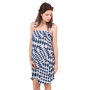 Vestido de embarazada con estampado all-over y volante. 