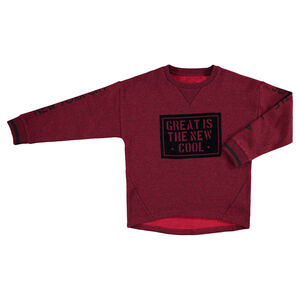 Júnior - Sudadera de felpa jaspeada con textos estampados 