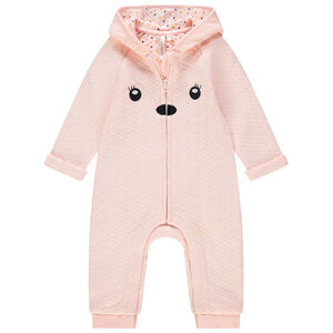 Combinaison longue à capuche avec détails brodés 