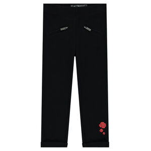 Leggings milano con cremallera y estampados de amapolas 