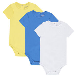 Pack de 3 bodies de manga corta de punto con logo estampado 