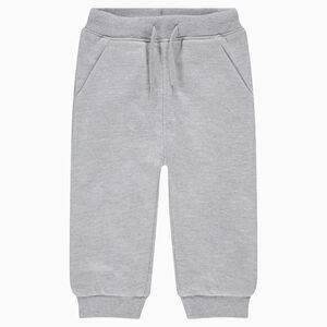 Pantalón de chándal de felpa gris jaspeada 