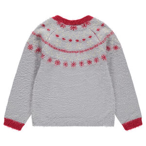 Jersey navideño de punto de colas con alce y lentejuelas doradas 