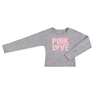 Júnior - Camiseta de larga de punto de fantasía con mensaje estampado   Main Júnior - Camiseta de larga de punto de fantasía con mensaje estampado