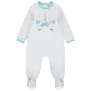 Dors-bien en velours print licorne à paillettes 