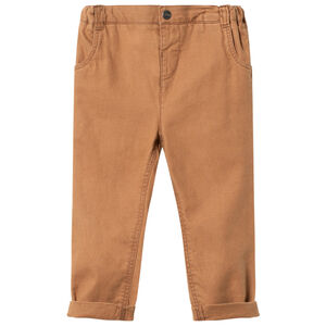 Pantalón de algodón y lino liso  