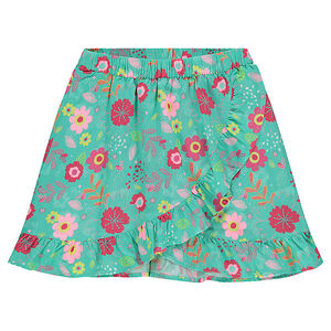 Falda-pantalón con estampado de flores all over con solapas cruzadas  Main Falda-pantalón con estampado de flores all over con solapas cruzadas