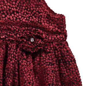 Vestido de terciopelo con mangas y lunares 