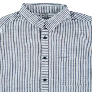 Júnior - Camisa de manga larga de rayas con bolsillo tipo parche 
