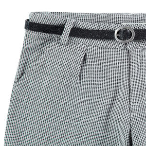 Júnior - Pantalón corto con micro pata de gallo y cinturón brillante  Main Júnior - Pantalón corto con micro pata de gallo y cinturón brillante
