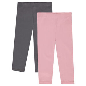 Juego de 2 leggings lisos de punto  