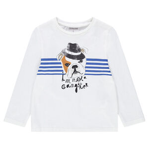 Camiseta de punto de manga larga con estampado de fantasía 