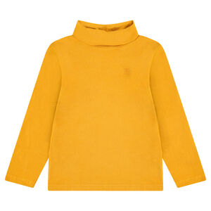 Camiseta interior de punto con cuello vuelto y logo bordado 