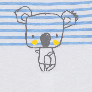 Conjunto de camiseta de rayas y pantalón gris jaspeado con cintura elástica 