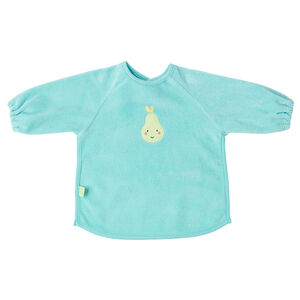 Babero de manga larga de algodón tipo toalla con parche de frutas 