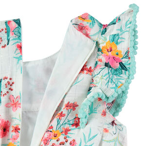 Vestido de manga con volantes y flores all over  Main Vestido de manga con volantes y flores all over