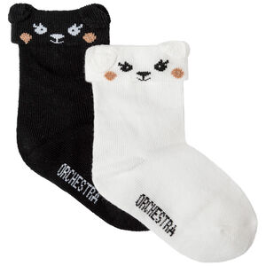 Pack de 2 pares de calcetines lisas , de fantasía 