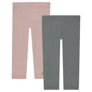Juego de 2 leggings de punto liso con estampado  Main Juego de 2 leggings de punto liso con estampado