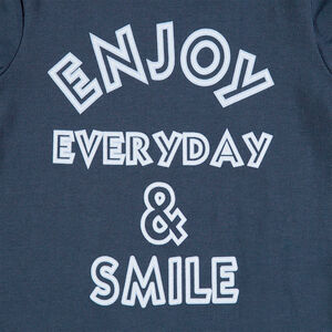 Camiseta interior de punto con cuello vuelto y mensaje estampado 