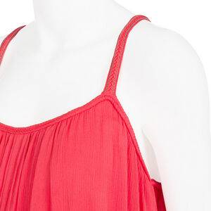 Vestido de premamá de crespón liso con tirantes trenzados 