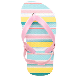 Tongs à rayures et lanière élastiquée 