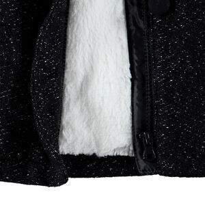 Manteau à capuche en drap de laine doublé sherpa pour enfant fille 