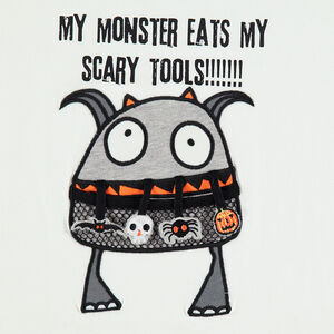 Camiseta de HALLOWEEN de manga larga con monstruo estampado 
