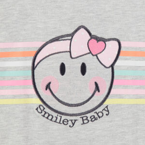 Conjunto de túnica con estampado de Smiley y leggings rosas 
