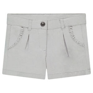 Pantalón corto de sarga con volantes en los bolsillos  Main Pantalón corto de sarga con volantes en los bolsillos