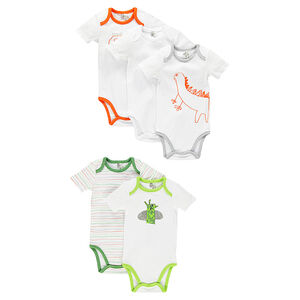 Lote de 5 bodies manga corta con abertura adaptada a la edad 