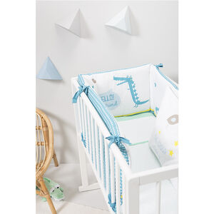 Conjunto de sábana + funda de almohada para cuna con motivo de cocodrilo 