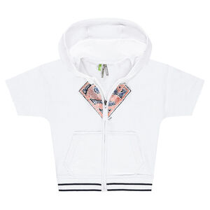 Chaqueta de manga corta con capucha de felpa ligera con estampado ©Warner Superman  