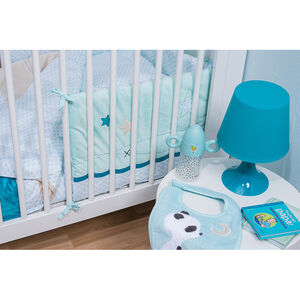 Chichonera de popelina y terciopelo con estrellas con bordado 