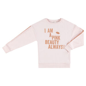 Júnior - Sudadera de felpa con bandas y mensaje brillante  Main Júnior - Sudadera de felpa con bandas y mensaje brillante