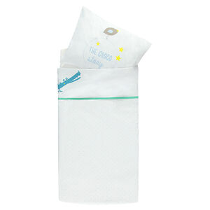 Conjunto de sábana + funda de almohada para cuna con motivo de cocodrilo 